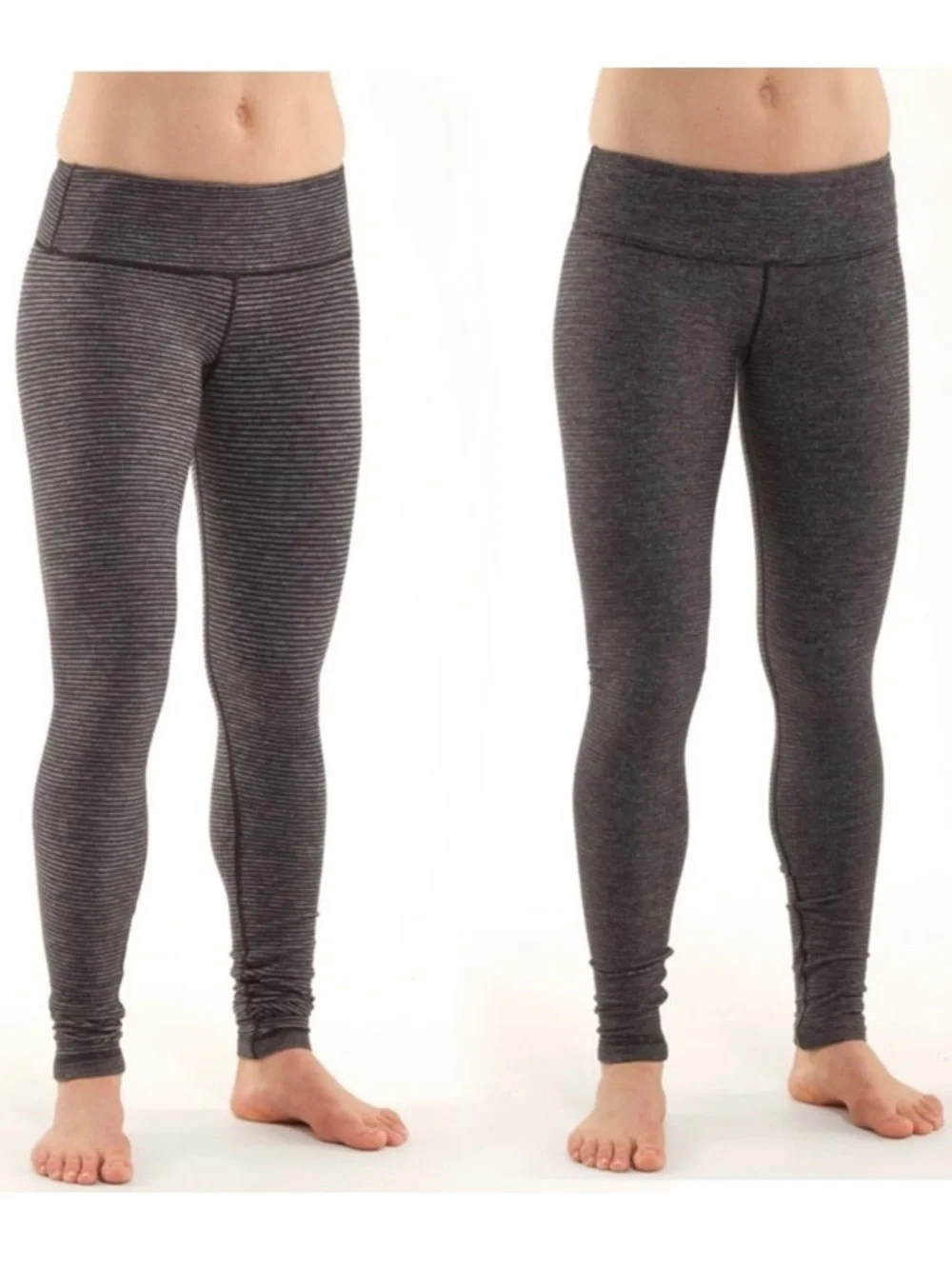 Lululemon Wunder Under Legging Reversible 6 Black Heathered Coal Mini Check Gray